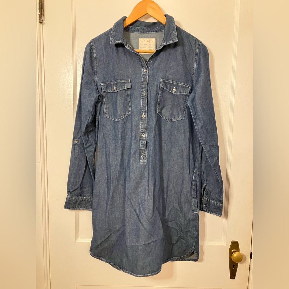 Girl Crazy Blue Denim Shirt Dress